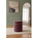 Ver imagem 1 de Puff Redondo Cinta Superior Dourada Marsala Rosé / Veludo