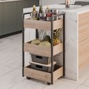 Ver imagem 2 de Carrinho Gourmet de Apoio Industrial 3 Prateleiras Liss M24 Freijó/preto - Mpozenato