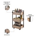 Ver imagem 3 de Carrinho Gourmet de Apoio Industrial 3 Prateleiras Liss M24 Freijó/preto - Mpozenato