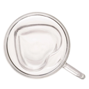 Ver imagem 4 de Kit 2 Xícaras Vidro Parede Dupla Coração 80ml Transparente