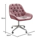 Ver imagem 3 de Poltrona Giratória com Rodízio Cadeira Decorativa Sala, Escritório, Recepção Lua Rosa Rose