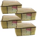 Ver imagem 1 de Kit 4 Caixa Organizadora Roupas Multiuso Toalha Lençóis Roupa De Cama Em TNT Dobrável 45x45x20cm