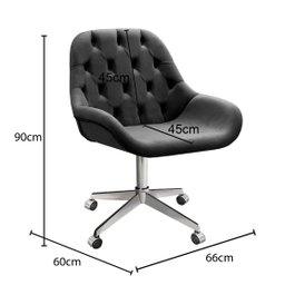 Poltrona Giratória com Rodízio Cadeira Decorativa Sala, Escritório, Recepção Lua - 3