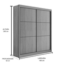 Ver imagem 3 de Guarda Roupa Mdf Santorini Ripado 2 Portas Castanho Off Whit