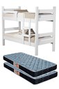 Ver imagem 1 de Beliche Solteiro Leticia Branco de Mdf para Quarto com 2 Colchões Incluso
