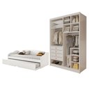 Ver imagem 1 de Conjunto Bicama Solteiro Funny Iii e Closet Casal sem Portas 4 Gavetas Bergamo