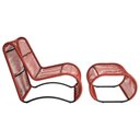 Ver imagem 3 de Poltrona Espreguiçadeira Portugal em Alumínio e Cordão Fibra Vermelho