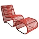 Ver imagem 5 de Poltrona Espreguiçadeira Portugal em Alumínio e Cordão Fibra Vermelho