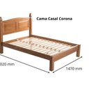 Ver imagem 3 de Cama Casal Retrô Madeira Maciça Marrom Corona Nogueira Claro