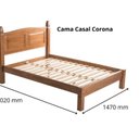Ver imagem 3 de Cama Casal Retrô Madeira Maciça Marrom Corona Nogueira Claro