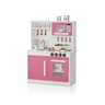 Cozinha Infantil Brincar de Faz de Conta com Pia Fogão Microondas Bancada Brinquedo:rosa - 3