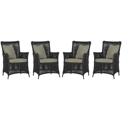 4 Poltronas Igapó Alumínio Micro Pintura Marrom Corda Náutica Estofado 8