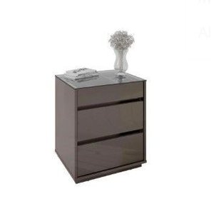 Mesa de Cabeceira Belize Elegante e Moderno em Mdf Cinza Perolado