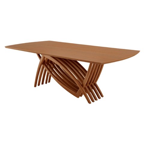 Mesa para Sala de Jantar Vênus 220cm Madeira Tampo Barril Laminado Moderna Mobília