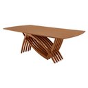 Ver imagem 1 de Mesa para Sala de Jantar Vênus 220cm Madeira Tampo Barril Laminado Moderna Mobília