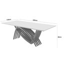 Ver imagem 3 de Mesa para Sala de Jantar Vênus 220cm Madeira Tampo Barril Laminado Moderna Mobília