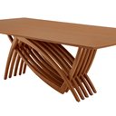 Ver imagem 7 de Mesa para Sala de Jantar Vênus 220cm Madeira Tampo Barril Laminado Moderna Mobília