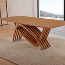 Ver imagem 2 de Mesa para Sala de Jantar Vênus 220cm Madeira Tampo Barril Laminado Moderna Mobília