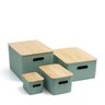 Caixa organizadora canelada com tampa de bambu 6l - Oikos - 6