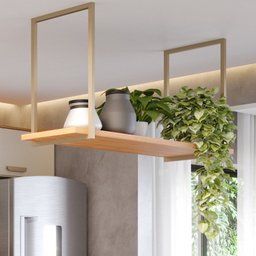 Prateleira Suspensa de Teto para Cozinha - 1