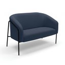 Ver imagem 2 de Sofá 2 Lugares Namoradeira Stella Base Industrial Alta Preta Suede Azul Marinho D03 - D’Rossi