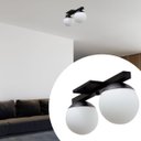 Ver imagem 1 de Painel Plafon Sobrepor de Teto Deluxe Duplo Jabuticaba Preto com Globo Vidro Fosco 10cm