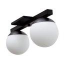 Ver imagem 5 de Painel Plafon Sobrepor de Teto Deluxe Duplo Jabuticaba Preto com Globo Vidro Fosco 10cm