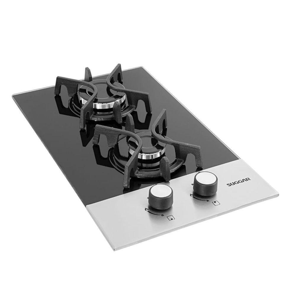 Cooktop Suggar Mesa de Vidro e Inox 2q À Gás Fg2002fvpix Bivolt - 2