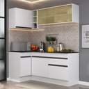 Ver imagem 1 de Armário de Cozinha Compacta de Canto com Rodapé Veneza Multimóveis MP2091.964 Branco/Preto