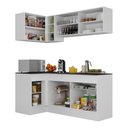 Ver imagem 6 de Armário de Cozinha Compacta de Canto com Rodapé Veneza Multimóveis MP2091.964 Branco/Preto