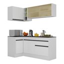 Ver imagem 3 de Armário de Cozinha Compacta de Canto com Rodapé Veneza Multimóveis MP2091.964 Branco/Preto