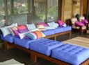 Ver imagem 3 de Almofada Futon Cadeiras Bancos Áreas 60x60 cm Laranja