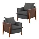 Ver imagem 1 de Kit 2 Poltronas de Veludo com Pés em Madeira Eucalipto MM25 Martins Estofados