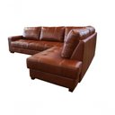 Ver imagem 2 de Sofá de Couro Canto Marrocos 3 Lugares com Chaise Direita Conhaque com Brilho - Mempra Design