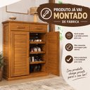 Ver imagem 5 de Sapateira Madeira Maciça 2 Portas Nathalia Marrom/Mogno Mel