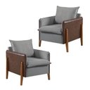 Ver imagem 1 de Kit 2 Poltronas Veludo com Pés em Madeira Eucalipto MM25 Martins Estofados