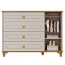 Ver imagem 4 de Cômoda de Bebê com 4 Gavetas 1 Porta Bala de Coco Off White/Nature Expresso Móveis Branco