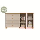 Ver imagem 2 de Cômoda de Bebê com 4 Gavetas 1 Porta Bala de Coco Off White/nature Expresso Móveis