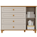 Ver imagem 2 de Cômoda de Bebê com 4 Gavetas 1 Porta Bala de Coco Off White/Nature Expresso Móveis Branco