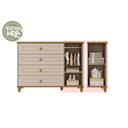 Ver imagem 2 de Cômoda de Bebê com 4 Gavetas 1 Porta Bala de Coco Off White/Nature Expresso Móveis Branco