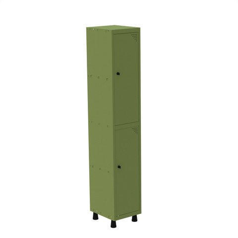 Armário Roupeiro em Aço Mt 1V 2 Portas - Pitão Verde/Miró