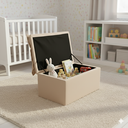 Ver imagem 2 de Puff Baú Opala Decorativo Organizador Quarto Infantil:bege