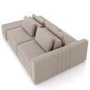 Ver imagem 4 de Sofá Ilha e Puff Sala Living 265cm Siesta M22 Veludo Bege - Mpozenato