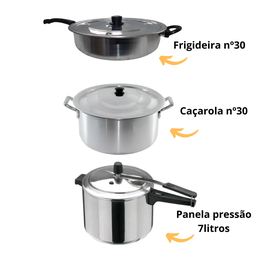 Conjunto Panelas 3pç Panela Pressão + Caçarola + Frigideira - 2