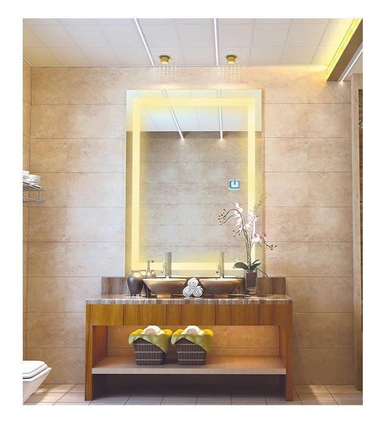 Ver imagem 7 de Espelho Jateado Iluminado com Led Quente e Touch 180x80cm Vertical