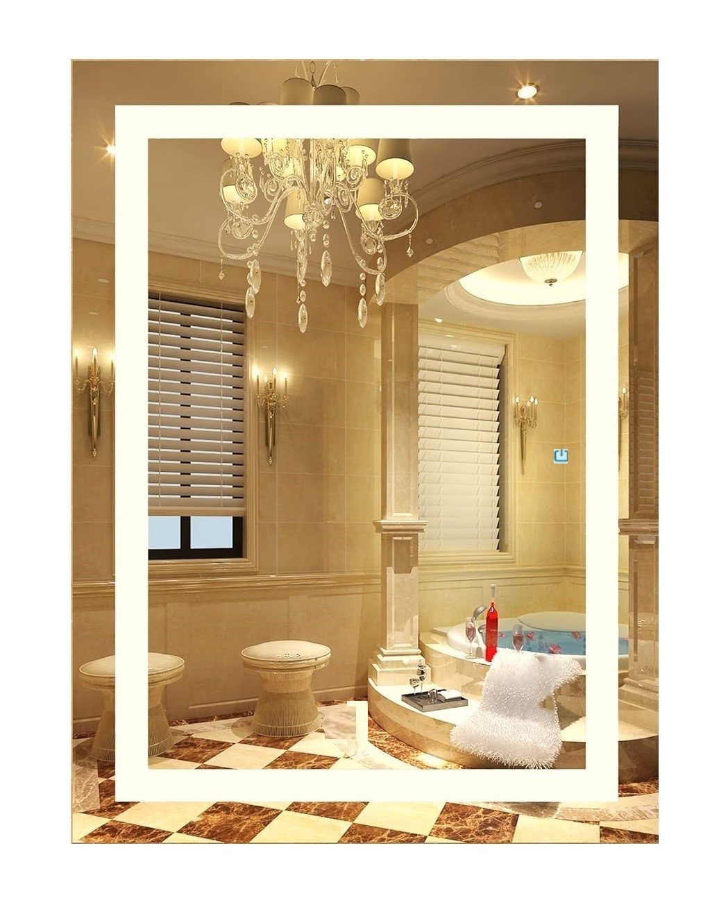 Ver imagem 2 de Espelho Jateado Iluminado com Led Quente e Touch 180x80cm Vertical