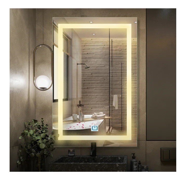 Espelho Jateado Iluminado com Led Quente e Touch 180x80cm Vertical - 10