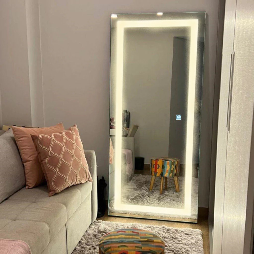 Ver imagem 6 de Espelho Jateado Iluminado com Led Quente e Touch 180x80cm Vertical