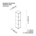 Ver imagem 4 de Roupeiro em Aço Mt 1V 2 Portas - Fechadura Azul/Cinza/Del Rei