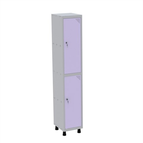 Roupeiro em Aço Mt 1V 2 Portas - Fechadura Rosa/Cinza/Lilás